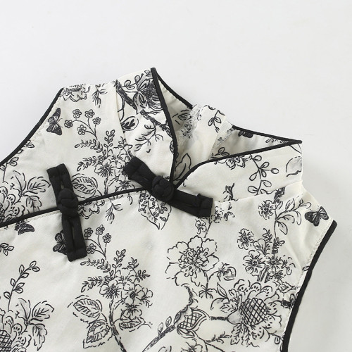 女童旗袍夏季薄款兒童無袖旗袍風女孩夏季衣服旗袍兒童女夏季