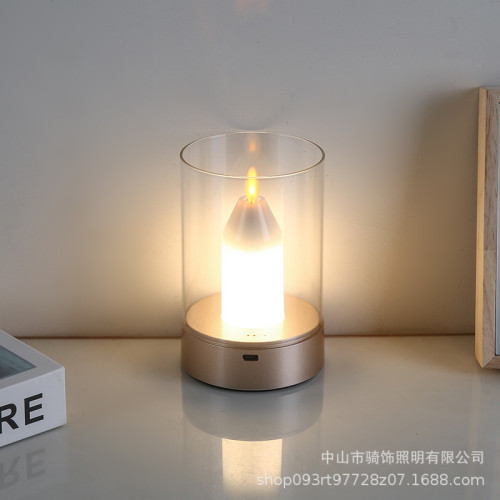蠟燭充電款小夜燈生日戶外情侶禮物燭光晚餐爆款手揮感應魔術
