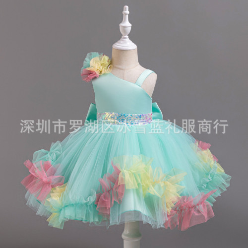 女童禮服高級感蓬蓬裙走秀晚禮服六一兒童合唱服演出兒童公主裙