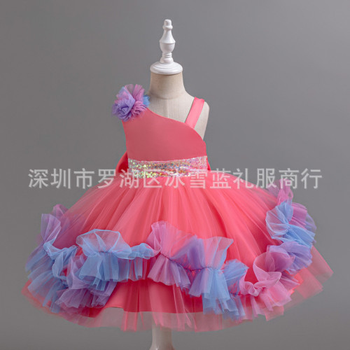 女童禮服高級感蓬蓬裙走秀晚禮服六一兒童合唱服演出兒童公主裙