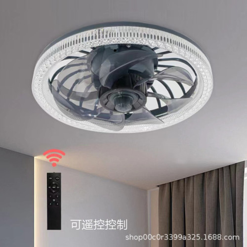 新款led風扇燈節能E27螺口家用臥室客廳三色吊扇燈帶遙控