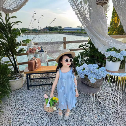 韓國花朵吊帶親子連衣裙三亞海邊度假長裙夏季母女裝沙灘裙仙女裙