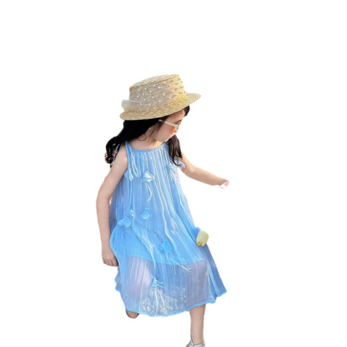 韓國花朵吊帶親子連衣裙三亞海邊度假長裙夏季母女裝沙灘裙仙女裙