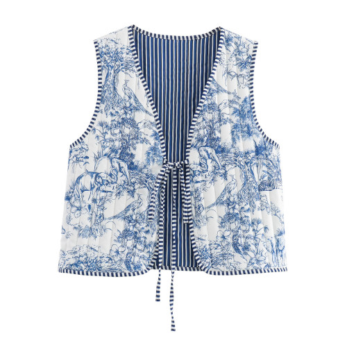 2024秋冬新品歐美女裝街頭時尚雙面穿棉服馬甲背心w089 3112