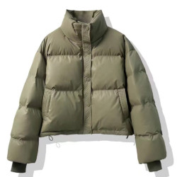 免洗PU皮新款棉服女短款2024新款寬松加厚麵包服小個子棉襖外套潮