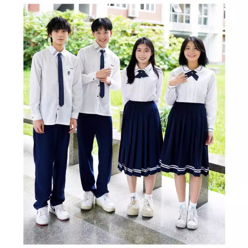中學生班服套裝國慶演出服初高中生校服開學季白襯衫領結學生裝