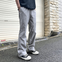 美式cleanfit薄款彎刀褶皺松緊腰休閒褲男寬松直筒微喇彎刀褲夏季