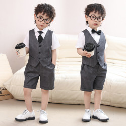 男童西裝套裝兒童小西裝男孩西服小主持人表演服花童禮服春夏季