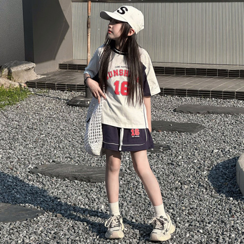女童網紅炸街套裝夏季兒童運動夏裝中大童女裝酷帥時髦洋氣兩件套