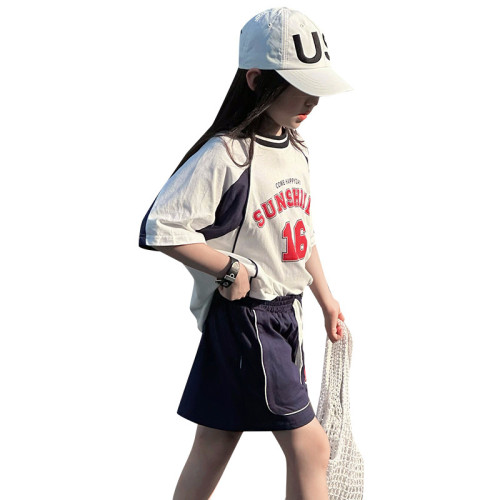 女童網紅炸街套裝夏季兒童運動夏裝中大童女裝酷帥時髦洋氣兩件套