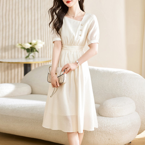 夏季連衣裙女2025新款時尚高級感小個子法式氣質名媛顯瘦夏天裙子