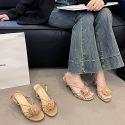 山茶花高跟鞋女夏季配裙子涼鞋女款新款絕美高跟涼鞋女夏外穿
