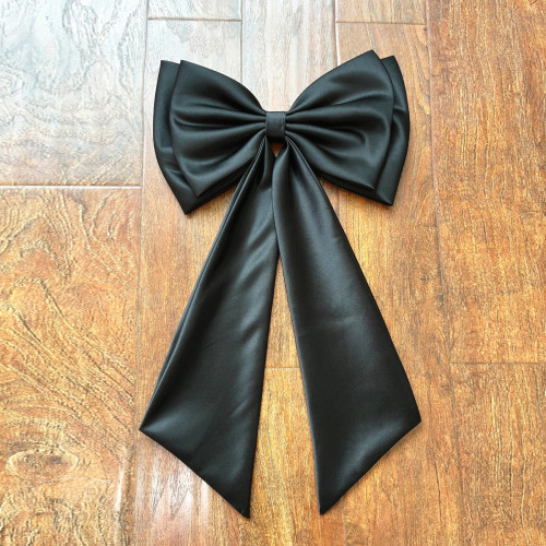 高級簡約緞面白色婚紗禮服演出舞台cosplay可拆蝴蝶結腰飾V137