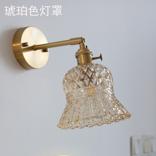 玻璃壁燈彩色小壁燈加厚玻璃燈綠色琥珀透明小翅膀羽毛玻璃燈