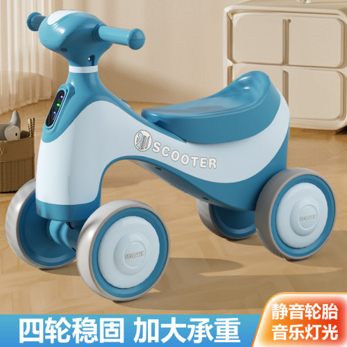新款兒童平衡車1-3嵗寶寶男女小孩四輪學步車防側翻嬰幼兒霤霤車