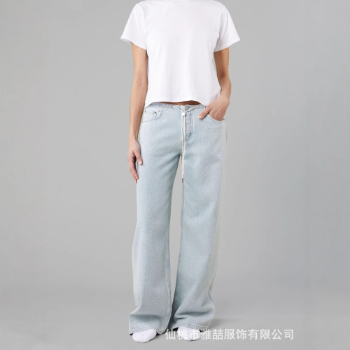 可調節抽繩寬松低腰牛仔褲 Low Rise Cool Jeans