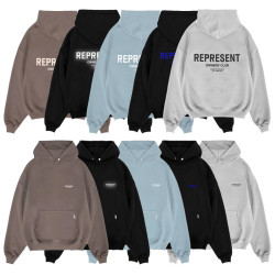 高街Represent 經典標語字母連帽衛衣寬松潮牌情侶男女帽衫