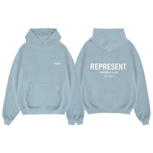 高街Represent 經典標語字母連帽衛衣寬松潮牌情侶男女帽衫