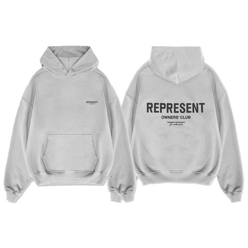 高街Represent 經典標語字母連帽衛衣寬松潮牌情侶男女帽衫