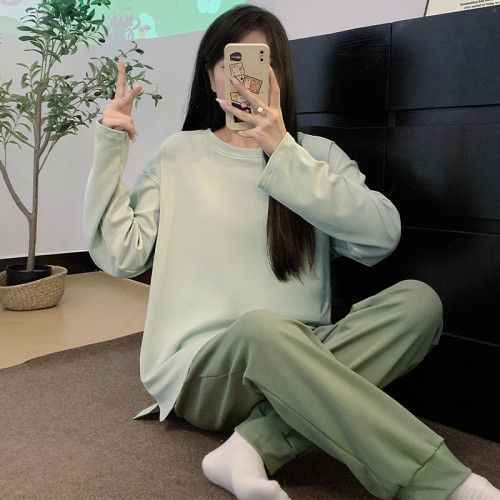 睡衣女秋長袖春秋季純棉女士家居服薄款套裝可外穿套頭韓版仙女風