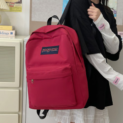 JS傑斯雙肩包大容量書包後背包電腦包男女學生簡約純色校園旅行防水