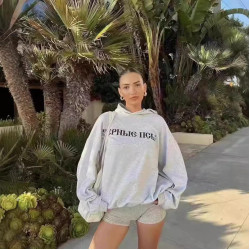 YEEZY侃爺美式高街YZY聯名GOSHA俄文Black Dog黑狗情侶款連帽衛衣