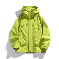 美式沖鋒衣春季潮牌戶外寬松工裝防風防水情侶登山服夾克外套