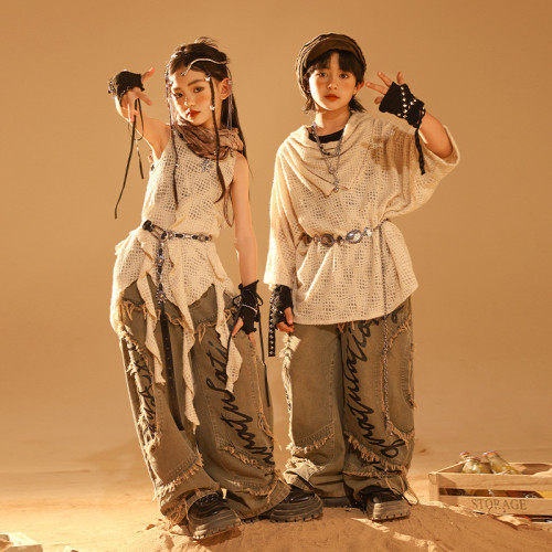 少兒街舞兒童潮服嘻哈童裝潮牌男童套裝hiphop炸街酷帥短袖演出服