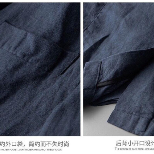 2025亞麻西裝套裝男夏防曬西服男款寬松上衣外套棉麻休閒西服夏天