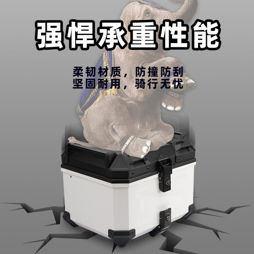 摩托車尾箱收納箱尾箱45L高強度ABS塑膠後備箱電動車快拆防水防撞