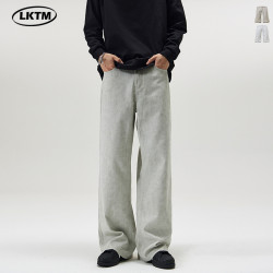 LKTM男裝#新款大理石暗紋dirtyfit休閒長褲男美式潮牌A字型微喇褲
