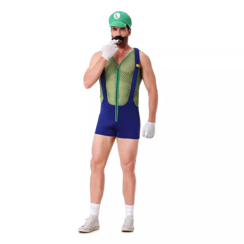 萬聖節性感情趣超級馬裡奧舞台服裝Mario連體透視裝超級瑪麗角色