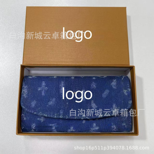 2024新款牛仔布女士錢包多用卡包時尚休閒零錢包女手拿包