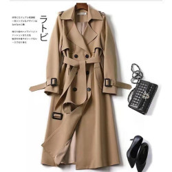 風衣女中長款2025春秋新款韓版小個子流行英倫風過膝大衣外套