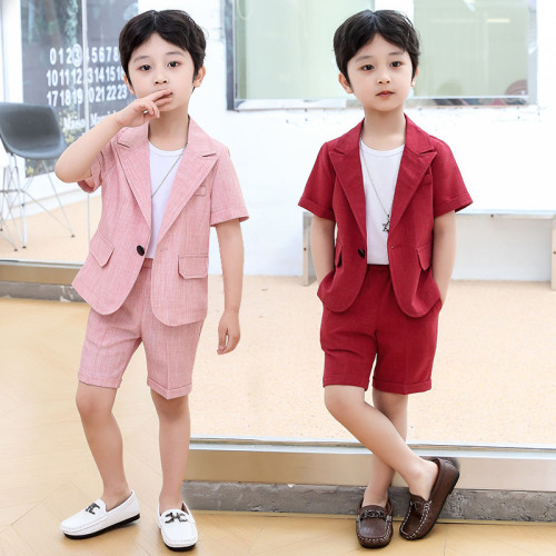 男童西裝套裝兒童禮服男孩節日表演服裝小主持人帥氣演出服花童