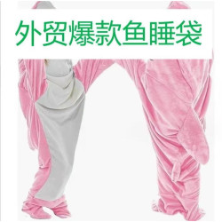 鯊魚睡袋動物連體睡衣法蘭絨鯊魚家居服連體鯊魚睡袍