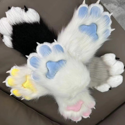 福瑞獸 成品獸裝手套 彩色獸爪cosplay手套貓娘指甲吱吱叫