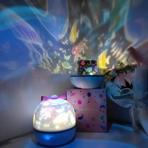 蝴蝶結藍牙音響旋轉星空投影氛圍燈遙控充電插電款七彩星空小夜燈