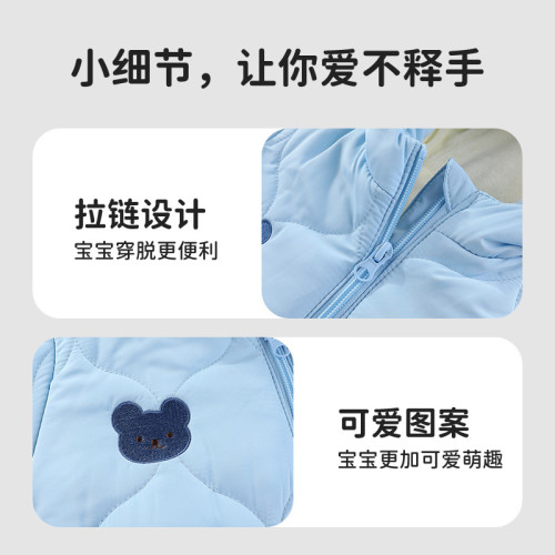寶寶冬款加厚保暖連體衣新生兒梭織爬服幼兒外出服嬰幼兒衣服
