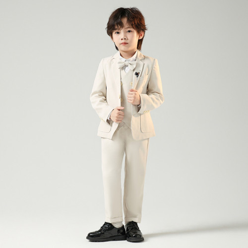 男童西裝禮服秋冬季新款英倫純色小西服男童鋼琴主持活動演出套裝