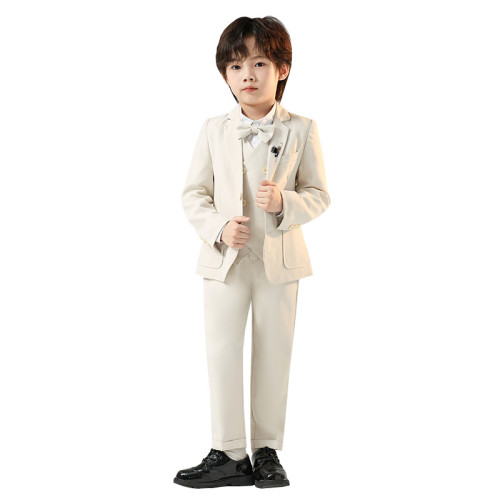 男童西裝禮服秋冬季新款英倫純色小西服男童鋼琴主持活動演出套裝