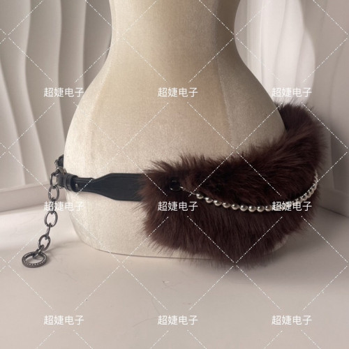 Y2k復古D.I.A毛毛腰帶 仿皮草腰封 毛絨腰鏈 
