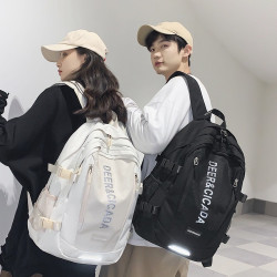 書包女大學生簡約休閒旅行電腦後背包男士潮牌ins高中大容量雙肩包