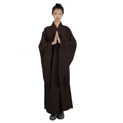 海青居士服和尚服男女台麻咖啡色四季海清大褂小褂長衫禪修僧衣服