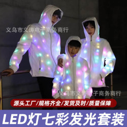 LED燈七色發光閃光衣服閃爍衣服套裝酒吧舞台閃光炫酷蹦迪抖音