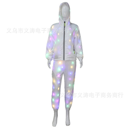 LED燈七色發光閃光衣服閃爍衣服套裝酒吧舞台閃光炫酷蹦迪抖音