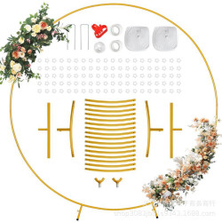 圓形氣球拱門支架戶外婚禮拱門鐵藝圓環婚慶道具擺件