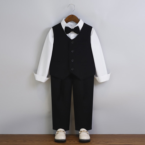 男童西服馬甲套裝中大童演講主持鋼琴演出服兒童周嵗生日花童禮服