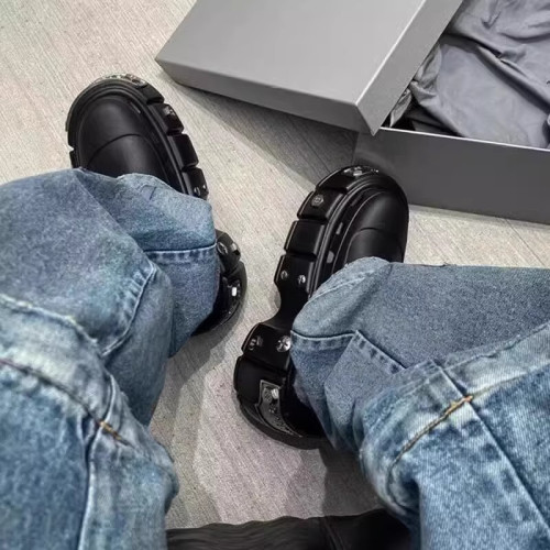 巴黎街厚底包頭洞洞鞋女夏季外穿EVA增高拖鞋男士ins