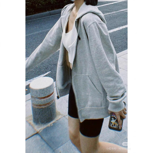 十三色基礎款小標刺綉Logo連帽衛衣男女款拉鍊外套